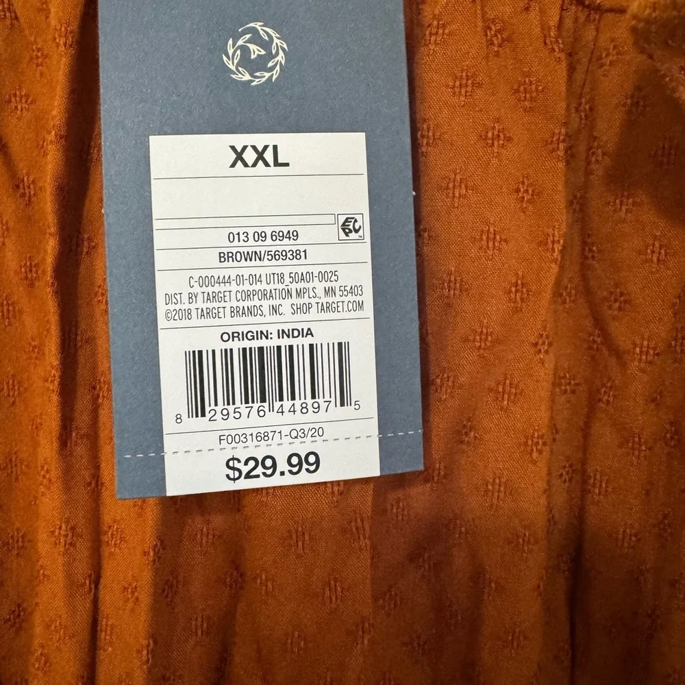 Universal Thread Brown Orange Ruffled Tiered Sundress NWT
